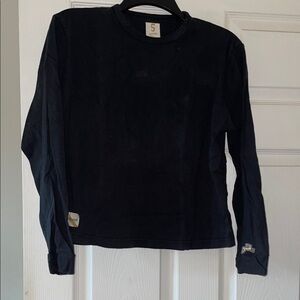 Tracksmith Black Long Sleeve Crop Top
